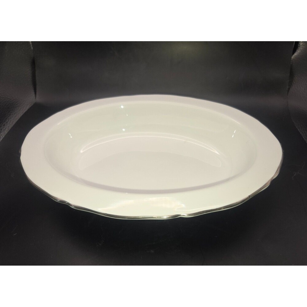 Spode Nordic Platinum Trim Oval Vegetable Serving Bowl 9" Bone China England